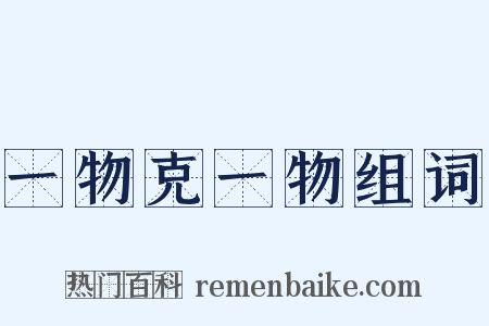 一物克一物组词是什么意思的图片